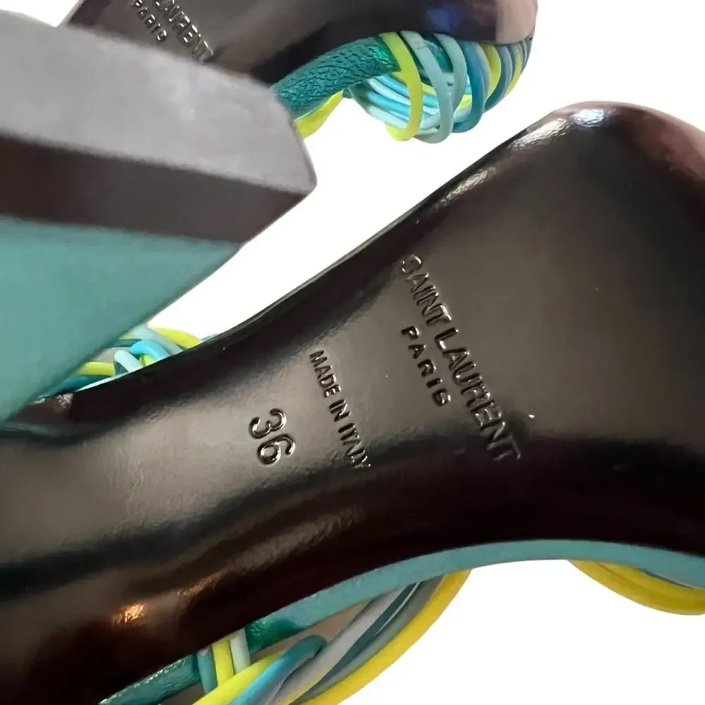 Saint Laurent Pool 105  Multi Strap High Heel Slingback Sandals EU 36 US 6 - Picture 12 of 13